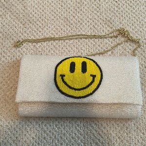 Smiley Face Beaded Clutch with chain